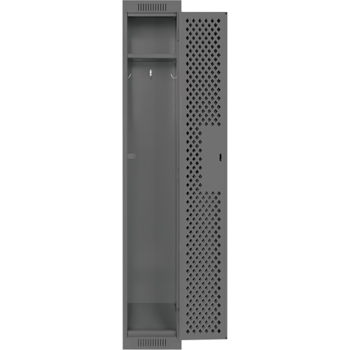 Clean Line Lockers, 12" x 12" x 72", Steel, Charcoal, Rivet (Assembled), Perforated Trail Hammer and Bolt