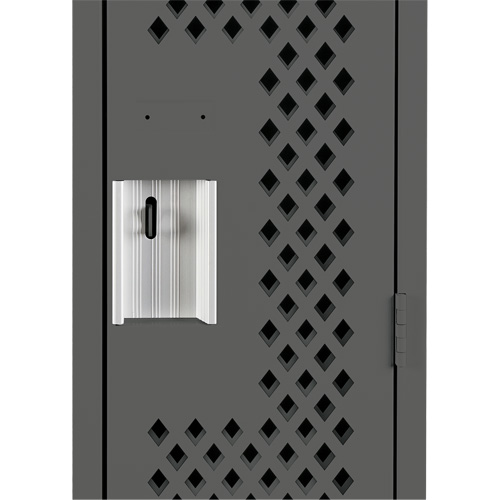 Clean Line Lockers, Bank of 3, 36" x 12" x 72", Steel, Charcoal, Rivet (Assembled), Perforated Trail Hammer and Bolt