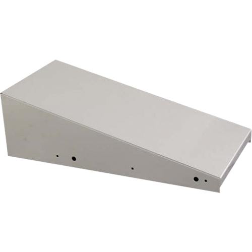 Clean Line Economy Lockers Slope Top, 4 Bank, 18" D x 48" W x 6" H, Grey, Steel Trail Hammer and Bolt