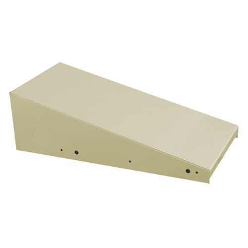 Clean Line Economy Lockers Slope Top, 4 Bank, 18" D x 48" W x 6" H, Beige, Steel Trail Hammer and Bolt