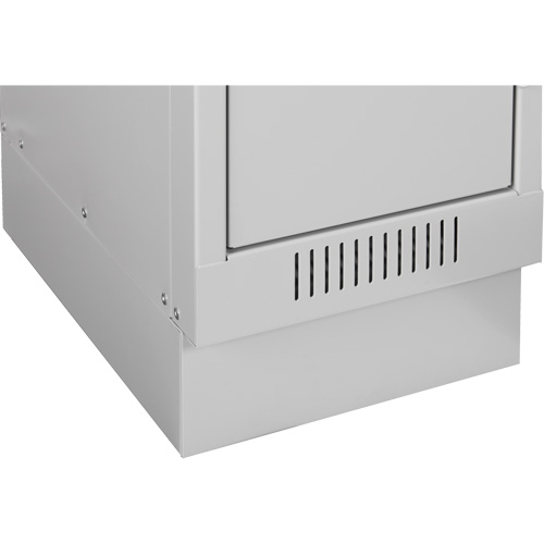 Clean Line Economy Lockers Recessed Base, 4 Banks, 4" H x 48" W x 18" D, Grey, Steel Trail Hammer and Bolt