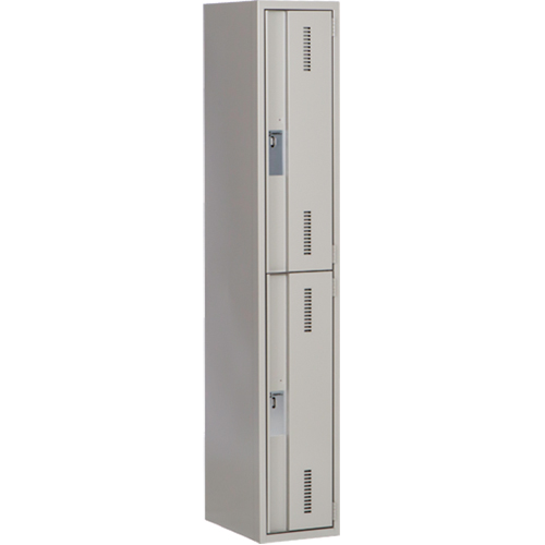 Concorde Heavy-Duty Lockers, 2 -tier, 12" x 18" x 72", Steel, Grey, Welded (Assembled) Trail Hammer and Bolt