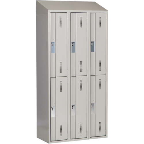 Concorde Heavy-Duty Lockers, 2 -tier, Bank of 3, 36" x 18" x 78", Steel, Grey, Welded (Assembled) Trail Hammer and Bolt