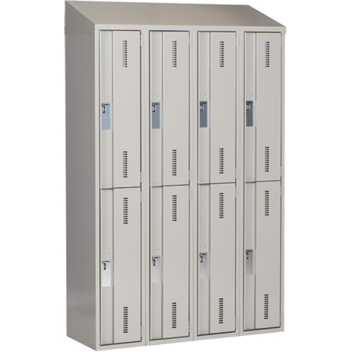 Concorde Heavy-Duty Lockers, 2 -tier, Bank of 4, 48" x 18" x 78", Steel, Grey, Welded (Assembled) Trail Hammer and Bolt