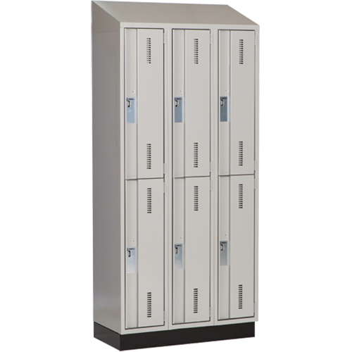 Concorde Heavy-Duty Lockers, 2 -tier, Bank of 3, 36" x 18" x 82", Steel, Grey, Welded (Assembled) Trail Hammer and Bolt