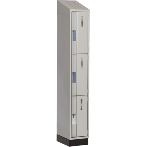 Concorde Heavy-Duty Lockers, 3 -tier, 12" x 18" x 82", Steel, Grey, Welded (Assembled) Trail Hammer and Bolt