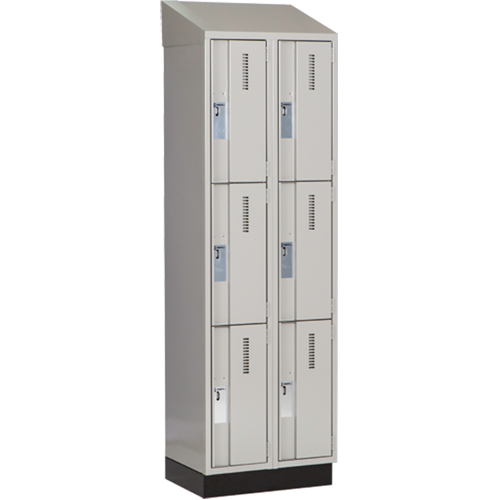 Concorde Heavy-Duty Lockers, 3 -tier, Bank of 2, 24" x 18" x 82", Steel, Grey, Welded (Assembled) Trail Hammer and Bolt