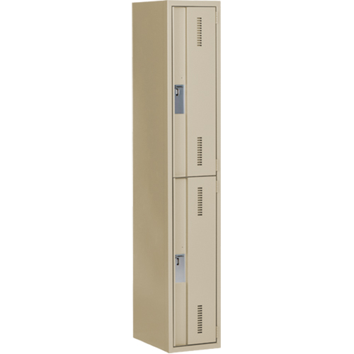 Casiers robustes Concorde, 2 niveaux, 12" x 18" x 72", Acier, Beige, Soud&eacute; (assembl&eacute;) Trail Hammer and Bolt