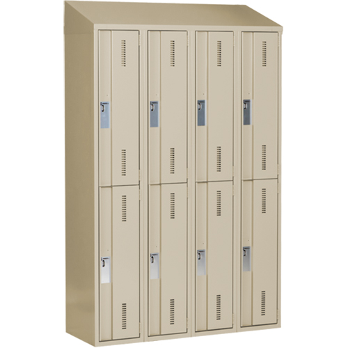 Concorde Heavy-Duty Lockers, 2 -tier, Bank of 4, 48" x 18" x 78", Steel, Beige, Welded (Assembled) Trail Hammer and Bolt