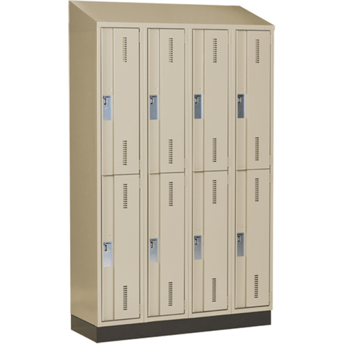 Concorde Heavy-Duty Lockers, 2 -tier, Bank of 4, 48" x 18" x 82", Steel, Beige, Welded (Assembled) Trail Hammer and Bolt