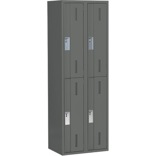 Casiers robustes Concorde, 2 niveaux, Bloc de 2, 24" x 18" x 72", Acier, Charbon, Soud&eacute; (assembl&eacute;) Trail Hammer and Bolt