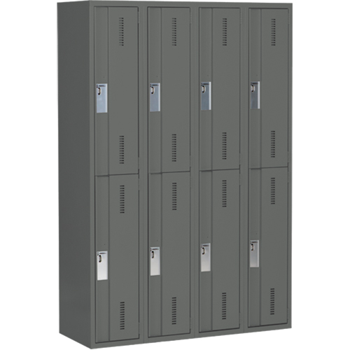 Casiers robustes Concorde, 2 niveaux, Bloc de 4, 48" x 18" x 72", Acier, Charbon, Soud&eacute; (assembl&eacute;) Trail Hammer and Bolt