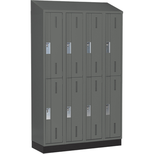 Casiers robustes Concorde, 2 niveaux, Bloc de 4, 48" x 18" x 82", Acier, Charbon, Soud&eacute; (assembl&eacute;) Trail Hammer and Bolt