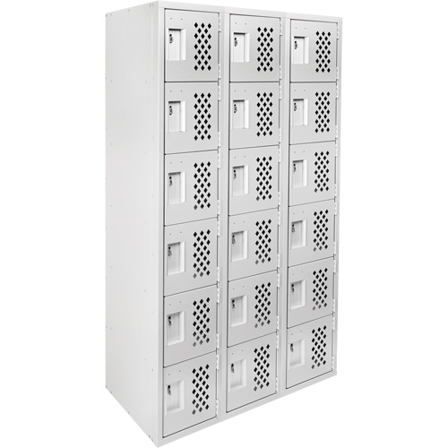 Clean Line Lockerettes, 6 -tier, Bank of 3, 18" x 72" x 12", Steel Trail Hammer and Bolt