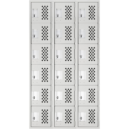 Clean Line Lockerettes, 6 -tier, Bank of 3, 18" x 72" x 12", Steel Trail Hammer and Bolt