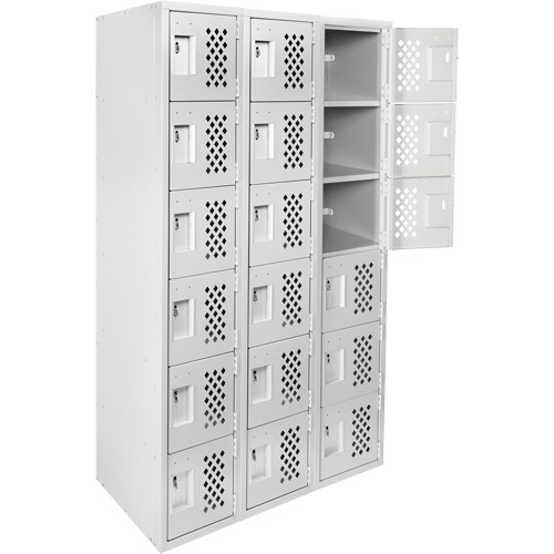 Clean Line Lockerettes, 6 -tier, Bank of 3, 18" x 72" x 12", Steel Trail Hammer and Bolt