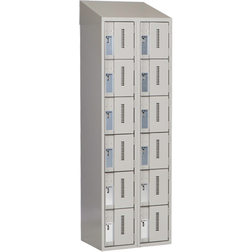 Concorde Heavy-Duty Lockers, 6 -tier, Bank of 2, 24" x 18" x 78", Steel, Grey, Welded (Assembled) Trail Hammer and Bolt