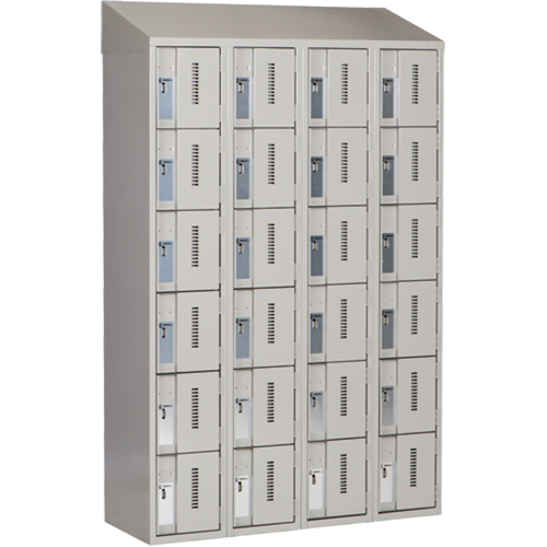 Concorde Heavy-Duty Lockers, 6 -tier, Bank of 4, 48" x 18" x 78", Steel, Grey, Welded (Assembled) Trail Hammer and Bolt