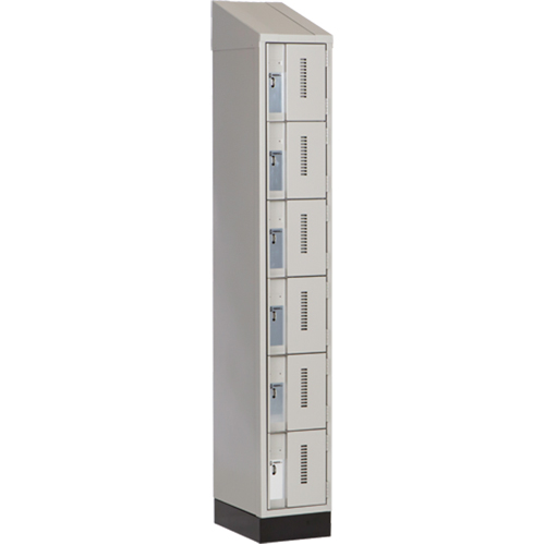 Concorde Heavy-Duty Lockers, 6 -tier, 12" x 18" x 82", Steel, Grey, Welded (Assembled) Trail Hammer and Bolt