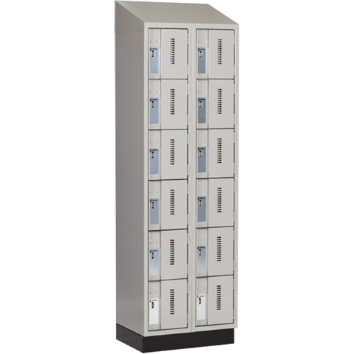 Concorde Heavy-Duty Lockers, 6 -tier, Bank of 2, 24" x 18" x 82", Steel, Grey, Welded (Assembled) Trail Hammer and Bolt