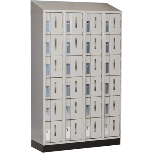 Concorde Heavy-Duty Lockers, 6 -tier, Bank of 4, 48" x 18" x 82", Steel, Grey, Welded (Assembled) Trail Hammer and Bolt