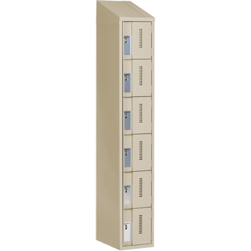 Concorde Heavy-Duty Lockers, 6 -tier, 12" x 18" x 78", Steel, Beige, Welded (Assembled) Trail Hammer and Bolt