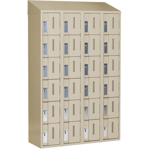 Casiers robustes Concorde, 6 niveaux, Bloc de 4, 48" x 18" x 78", Acier, Beige, Soud&eacute; (assembl&eacute;) Trail Hammer and Bolt