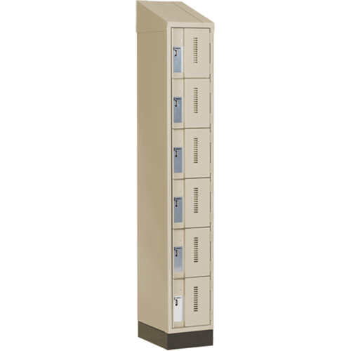 Concorde Heavy-Duty Lockers, 6 -tier, 12" x 18" x 82", Steel, Beige, Welded (Assembled) Trail Hammer and Bolt