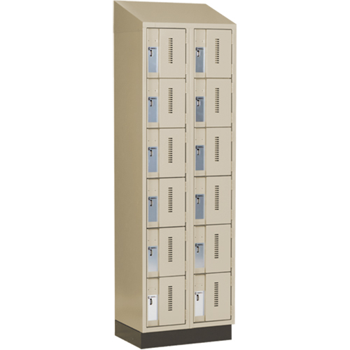 Concorde Heavy-Duty Lockers, 6 -tier, Bank of 2, 24" x 18" x 82", Steel, Beige, Welded (Assembled) Trail Hammer and Bolt