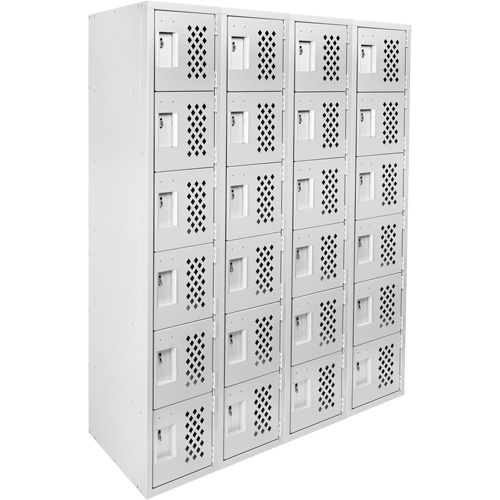 Petits casiers Clean Line, 6 niveaux, Bloc de 4, 18" x 72" x 12", Acier Trail Hammer and Bolt