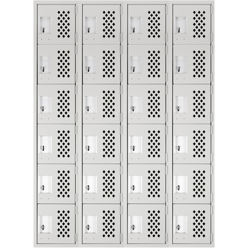 Petits casiers Clean Line, 6 niveaux, Bloc de 4, 18" x 72" x 12", Acier Trail Hammer and Bolt
