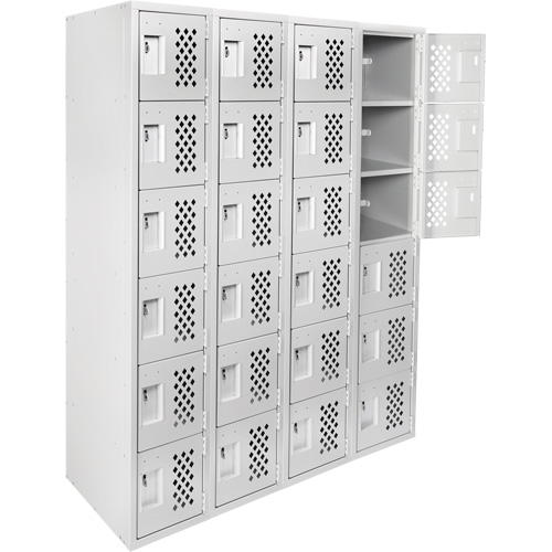 Petits casiers Clean Line, 6 niveaux, Bloc de 4, 18" x 72" x 12", Acier Trail Hammer and Bolt