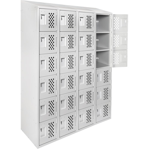 Casiers &eacute;conomiques perfor&eacute;s et assembl&eacute;s Clean Line, 6 niveaux, Bloc de 4, 18" x 72" x 12", Acier Trail Hammer and Bolt