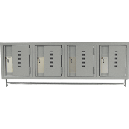 Wall Hung Lockers - Heavy Duty, Bank of 4, 18" x 12" x 12", Steel Trail Hammer and Bolt