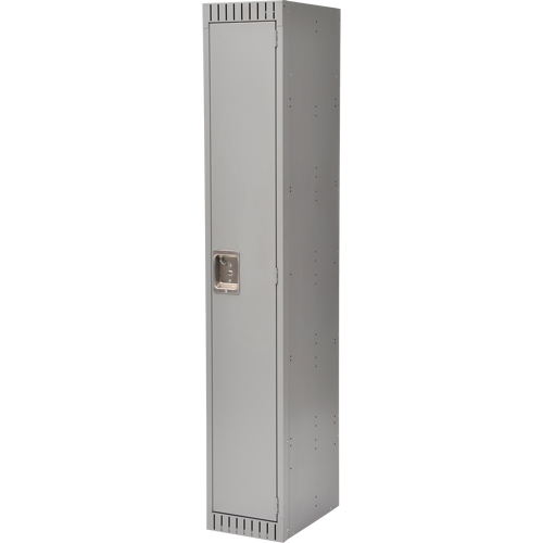 Lockers, 12" x 18" x 72", Steel, Grey, Rivet (Assembled) Trail Hammer and Bolt