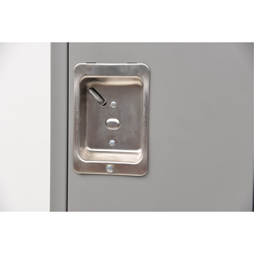 Lockers, 2 -tier, 12" x 18" x 72", Steel, Grey, Knocked Down Trail Hammer and Bolt
