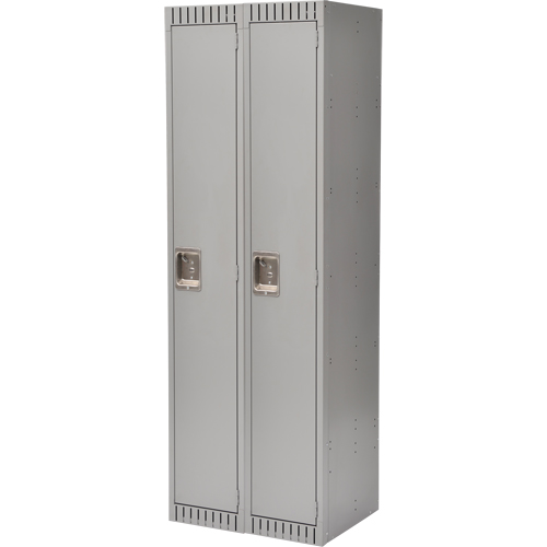Lockers, Bank of 2, 24" x 18" x 72", Steel, Grey, Rivet (Assembled) Trail Hammer and Bolt