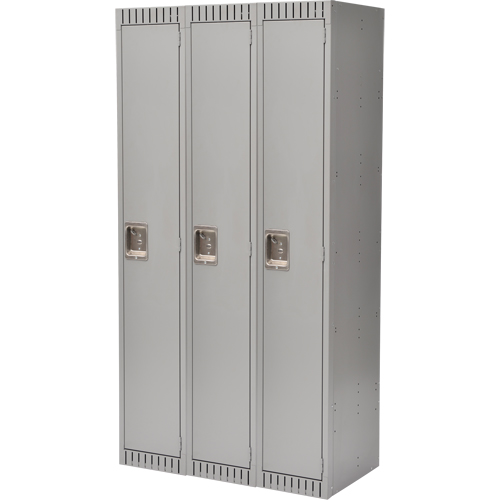 Casiers, Bloc de 3, 36" x 18" x 72", Acier, Gris, Rivet (assembl&eacute;) Trail Hammer and Bolt