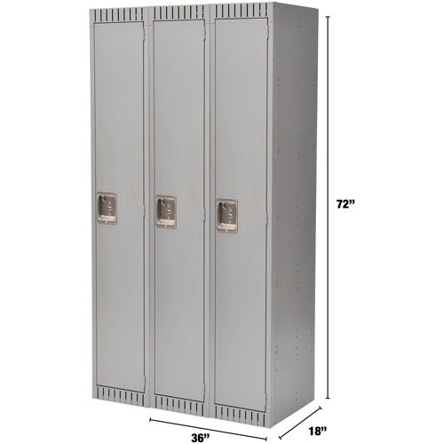 Casiers, Bloc de 3, 36" x 18" x 72", Acier, Gris, Rivet (assembl&eacute;) Trail Hammer and Bolt