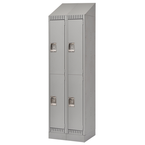 Casiers, 2 niveaux, Bloc de 2, 24" x 18" x 86", Acier, Gris, D&eacute;mont&eacute; Trail Hammer and Bolt