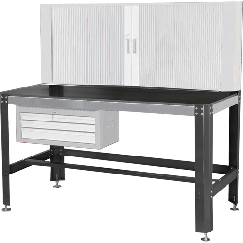 Work Bench, Laminate Surface, 26" W x 30" D x 63" H Trail Hammer and Bolt