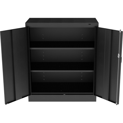 Armoire standard &agrave; hauteur de comptoir, Acier, 2 Tablettes, 42" h x 36" la x 18" P, Noir Trail Hammer and Bolt