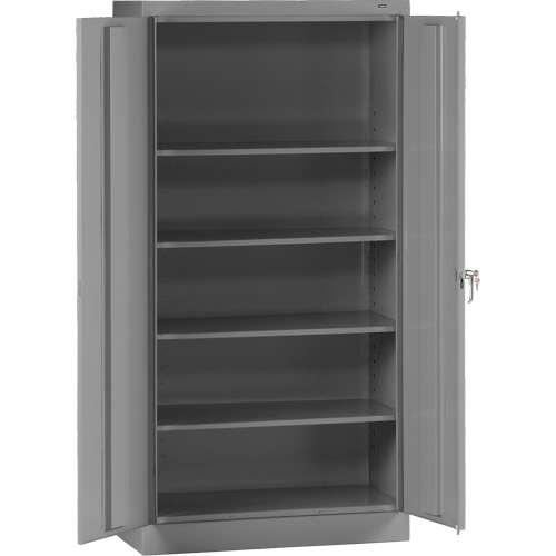 Armoire de rangement standard, Acier, 4 Tablettes, 72" h x 36" la x 18" P, Gris Trail Hammer and Bolt