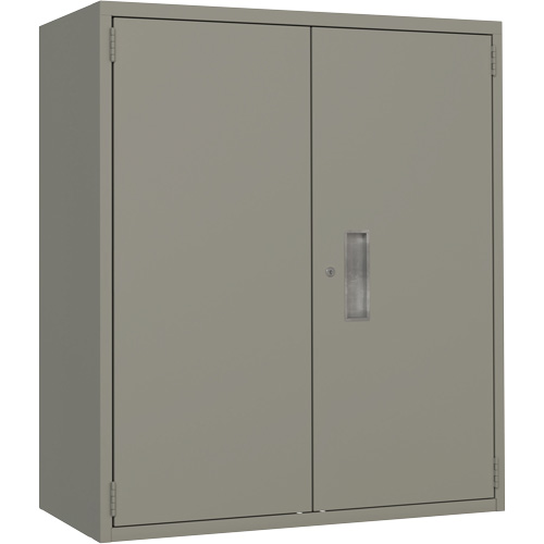 Lo-Boy Storage Cabinet, Steel, 2 Shelves, 40" H x 36" W x 18" D, Grey Trail Hammer and Bolt