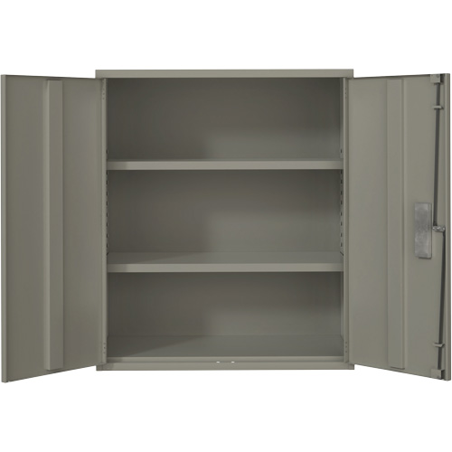 Lo-Boy Storage Cabinet, Steel, 2 Shelves, 40" H x 36" W x 18" D, Grey Trail Hammer and Bolt