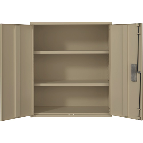 Armoire de rangement Lo-Boy, Acier, 2 Tablettes, 40" h x 36" la x 18" P, Beige Trail Hammer and Bolt
