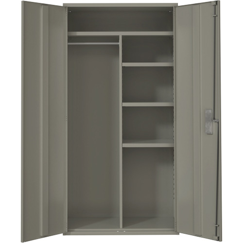 Armoire de rangements combin&eacute;s, Acier, 6 Tablettes, 72" h x 36" la x 18" P, Gris Trail Hammer and Bolt