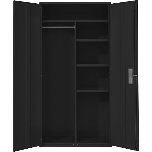 Combination Storage Cabinet, Steel, 6 Shelves, 72" H x 36" W x 18" D, Black Trail Hammer and Bolt