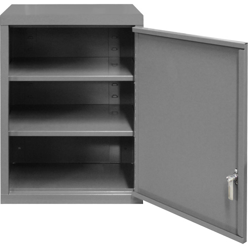 Armoire murale, 27" h x 13-11/16" la x 18" p, 2 tablettes, Acier, Gris Trail Hammer and Bolt