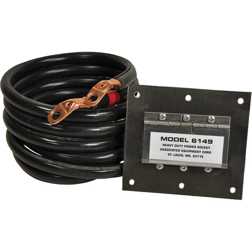 Heavy-Duty Plug-In Polarized Stainless Steel Socket Panel, 1 AWG, 5' Cable Trail Hammer and Bolt